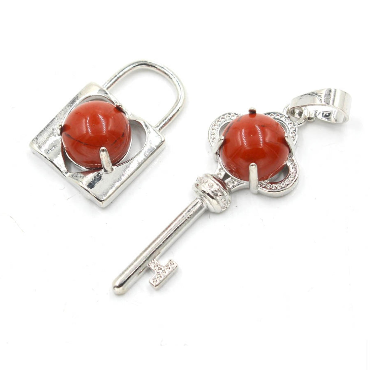 crystal stone couple keylock pendant polynomial suit fashion