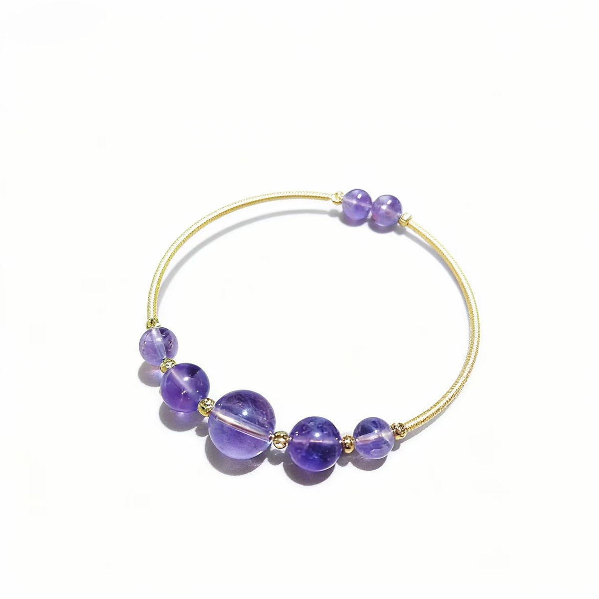 Natural Crystal Wire Wrapped Cuff Bangle Adjustable Size For Women Gold Plated jewelry