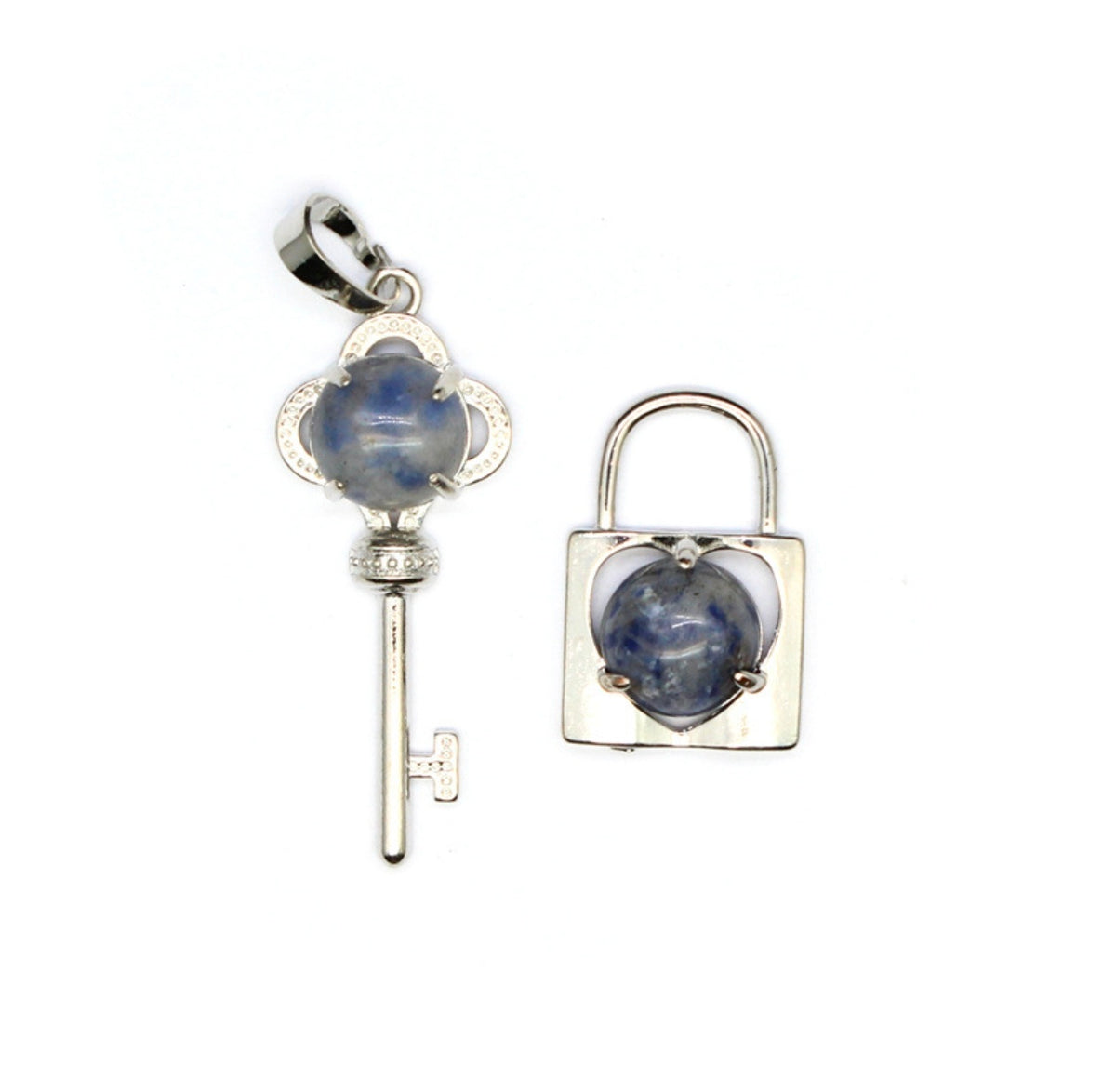 crystal stone couple keylock pendant polynomial suit fashion