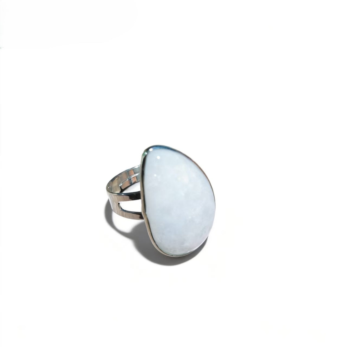 Clear Quartz Red Jsaper And Green Aventurine Water Drop Rings Handmade Silver Plated Jewelry For Women