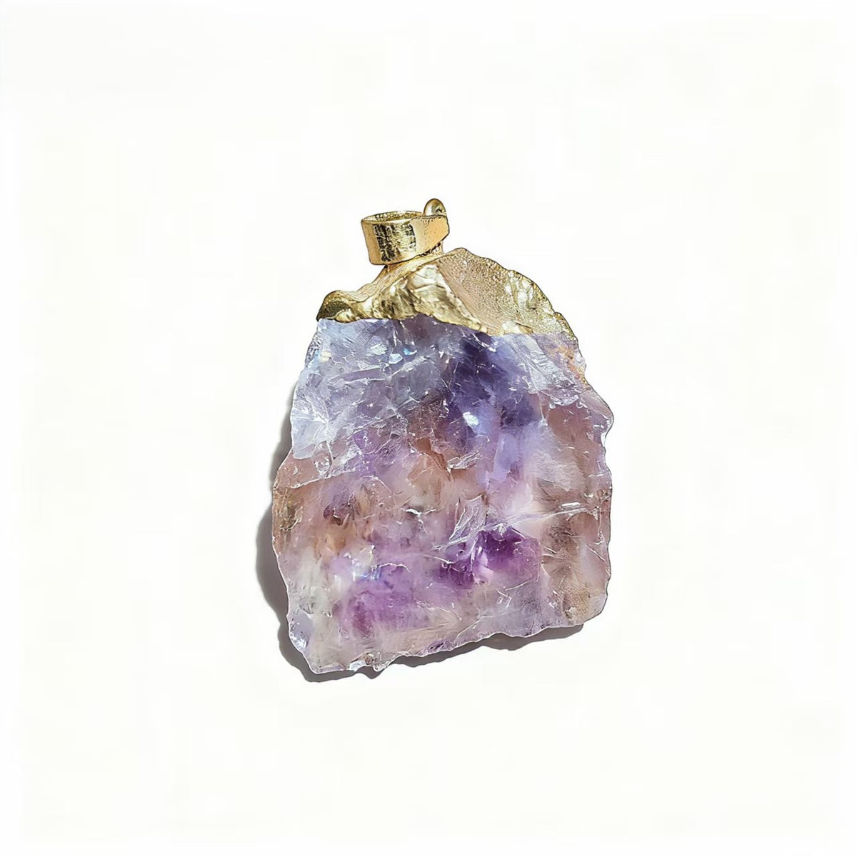 1Pc Natural Amethyst Irregular Pendants Specimen with Golden Cap Healing Rough Stone Gifts