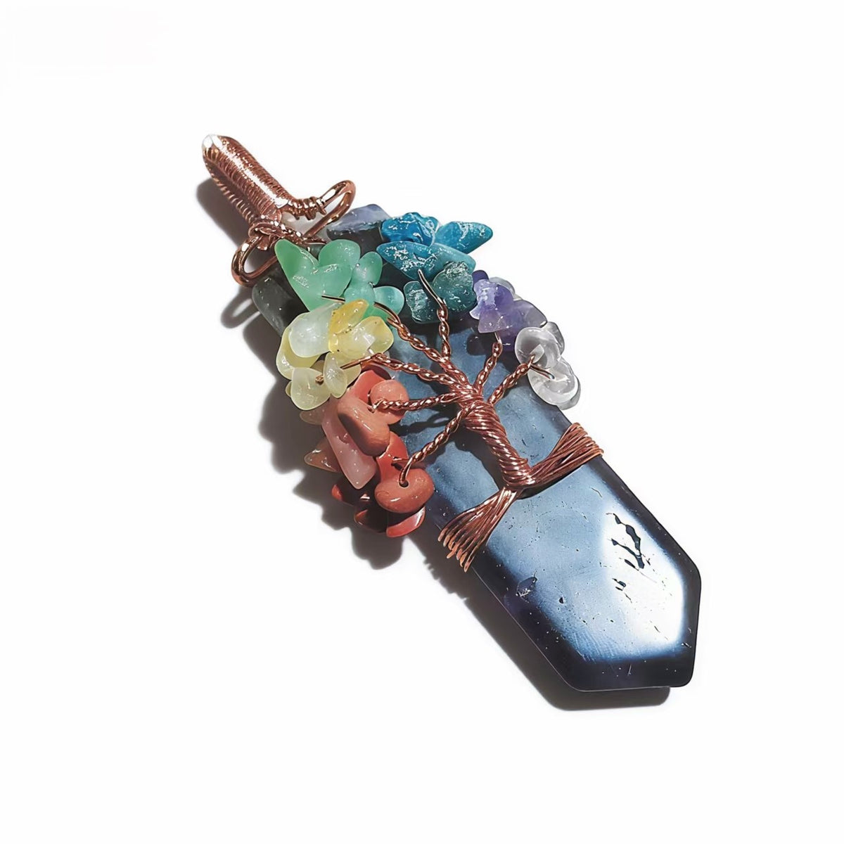 Hand-wrapped Wire Tree of Life Pendants for Necklace with Colorful Gemstones