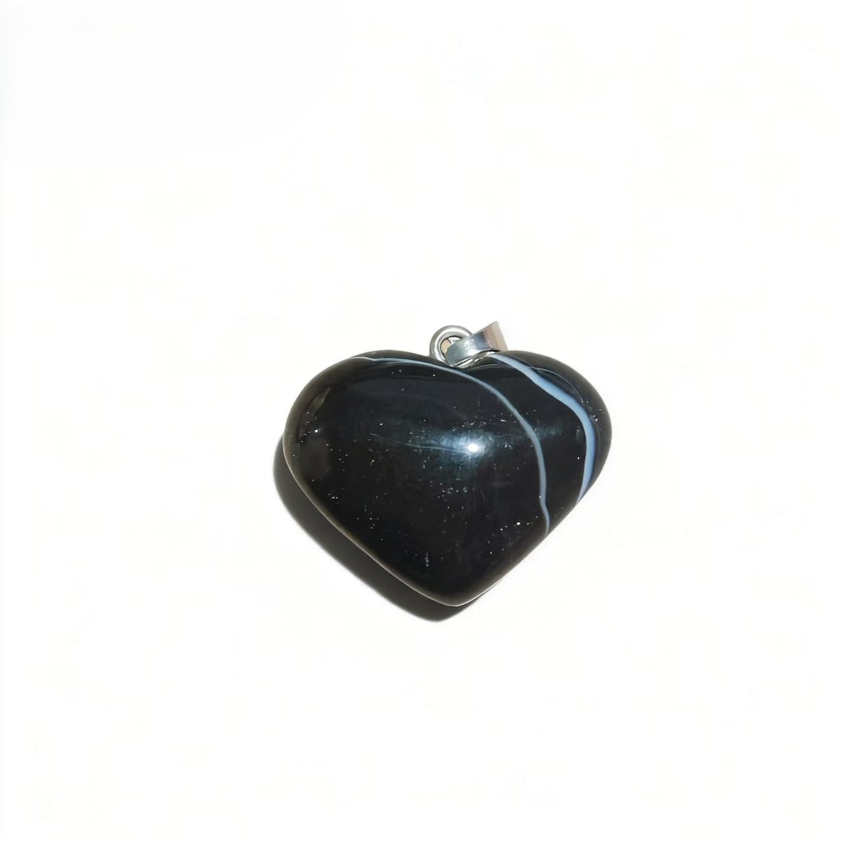 Natural Crystal Heart Shape Pendant, Assorted Gemstone Crescent Charms for Jewelry Making