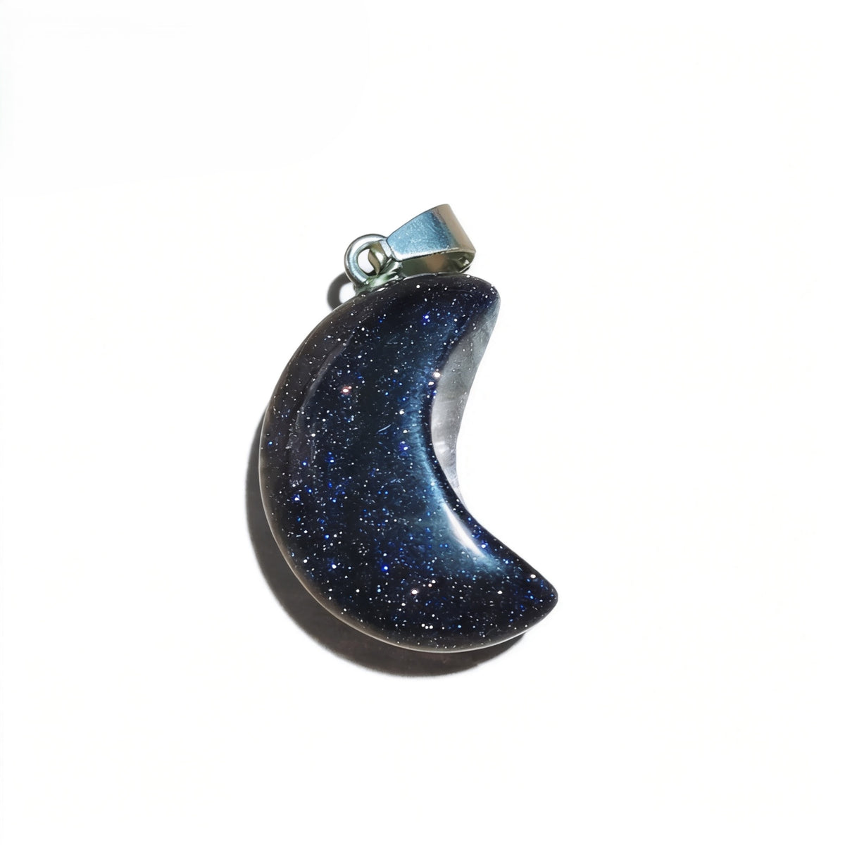 Natural Crystal Moon Pendant, Assorted Gemstone Crescent Charms for Jewelry Making