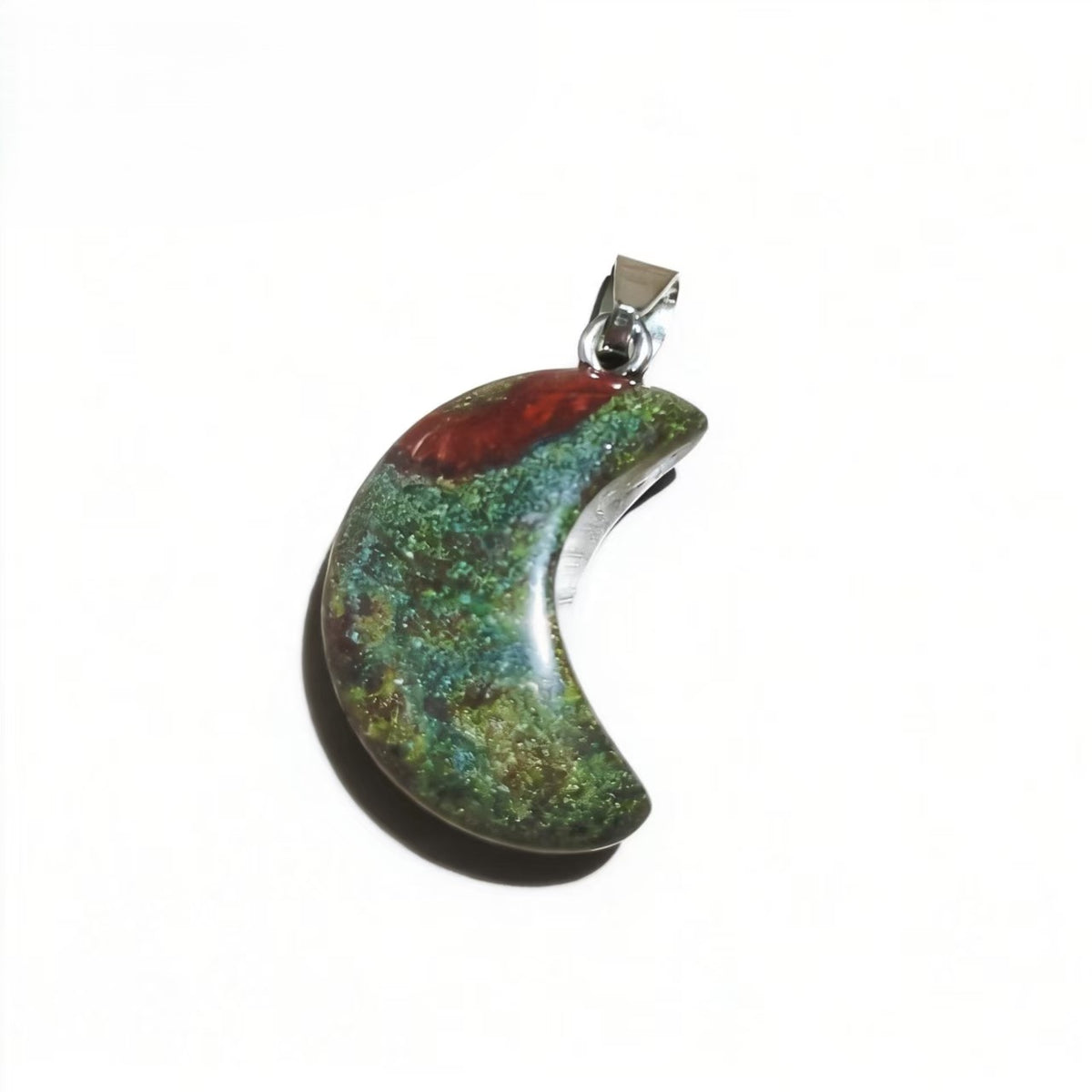 Natural Crystal Moon Pendant, Assorted Gemstone Crescent Charms for Jewelry Making