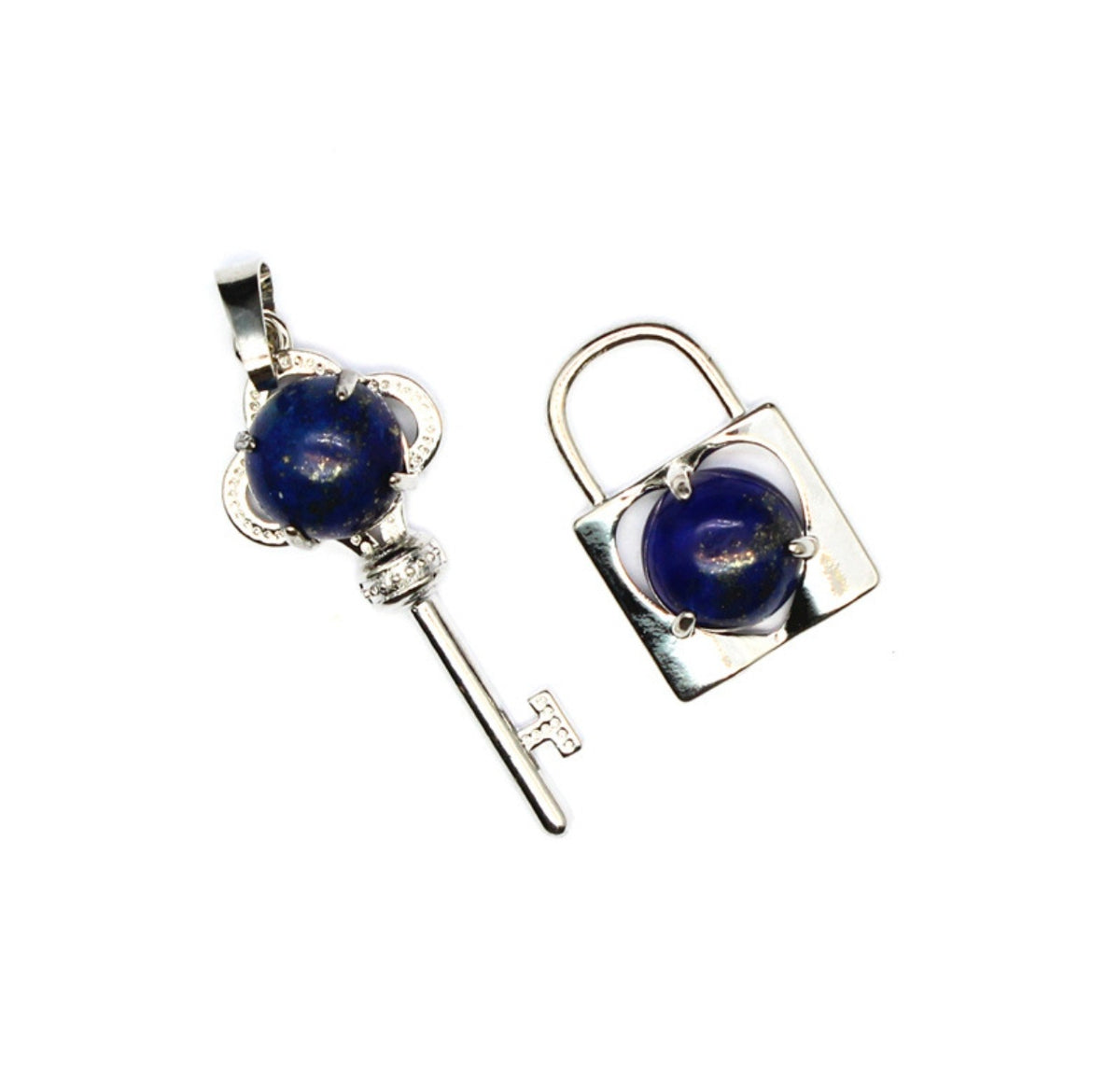 crystal stone couple keylock pendant polynomial suit fashion