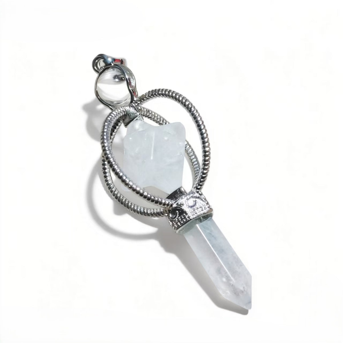 Merkaba Star Hexagon Pillar Pendants Crystal Chain Necklace For Women Men Girls Gifts