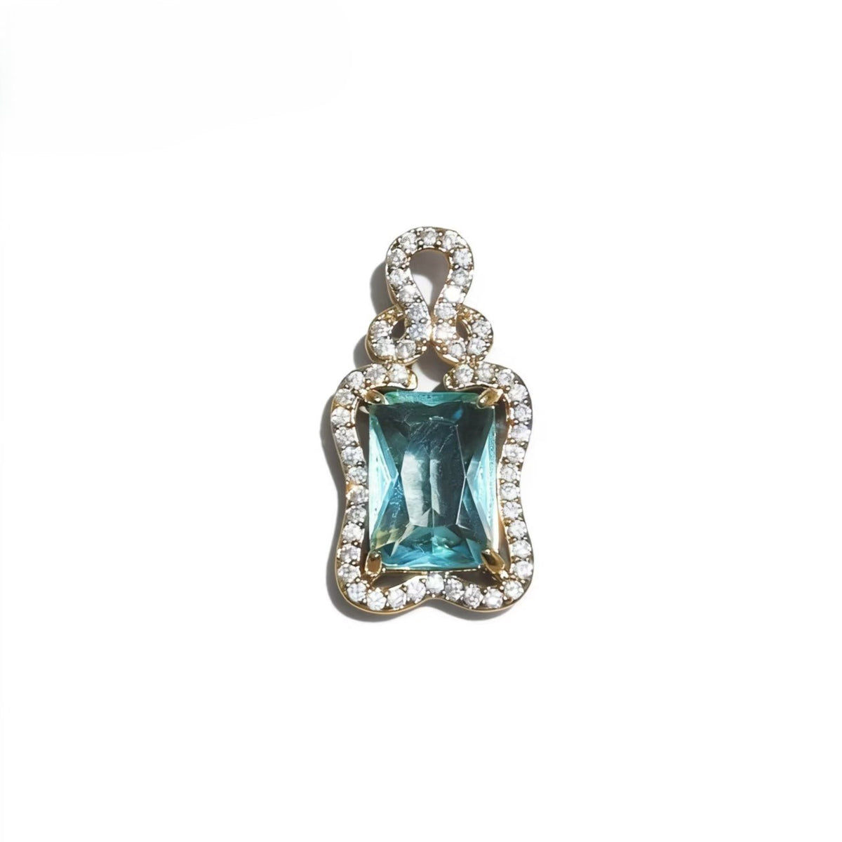 High-end Drilled Square Row Light Blue Zircon Pendants Rose-gold Plated Accessories For Women Jewelry Gifts
