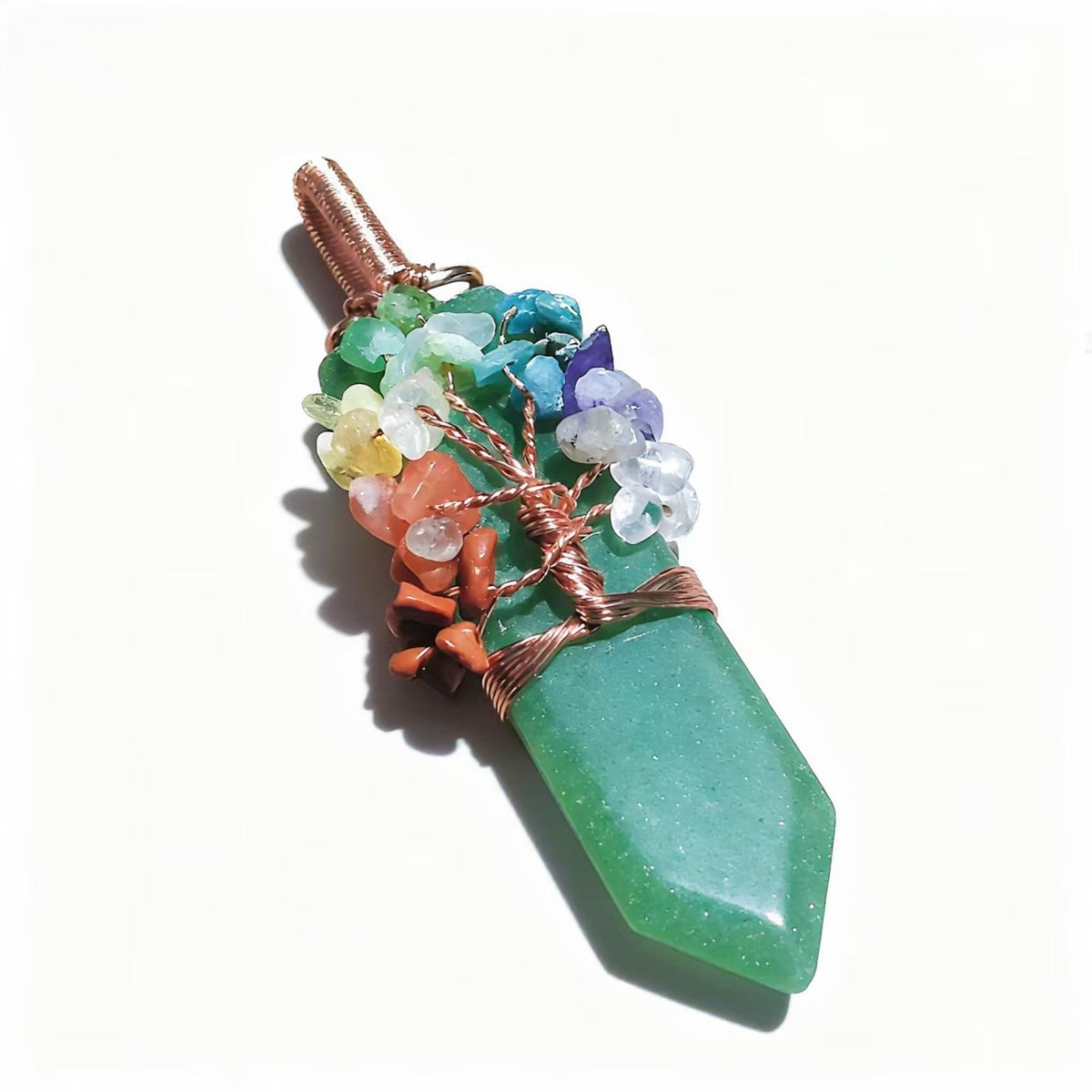 Hand-wrapped Wire Tree of Life Pendants for Necklace with Colorful Gemstones