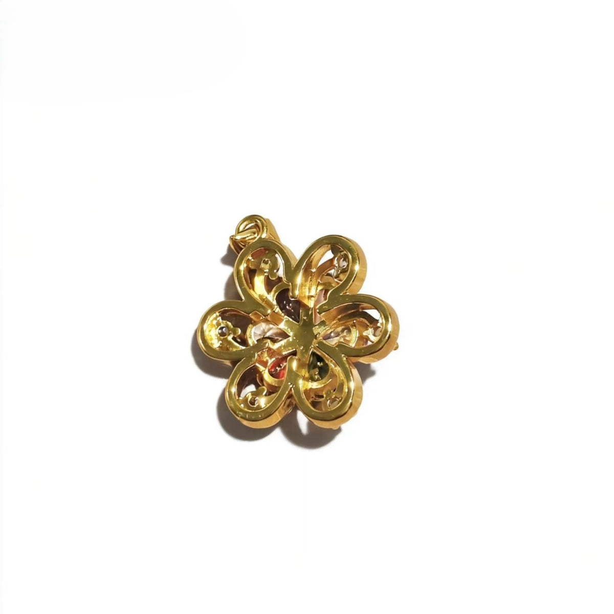 High-end Luxury Flower Shape Color Zircon Pendants Gold-plated Accessories For Women Jewelry Gifts