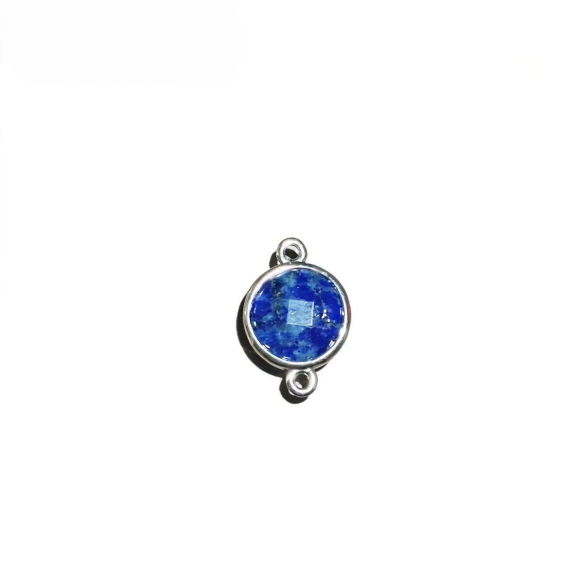 1Pc Natural Crystal Facted Round Silver Double Buckle Pendants For DIY Fashion Necklace Accessor