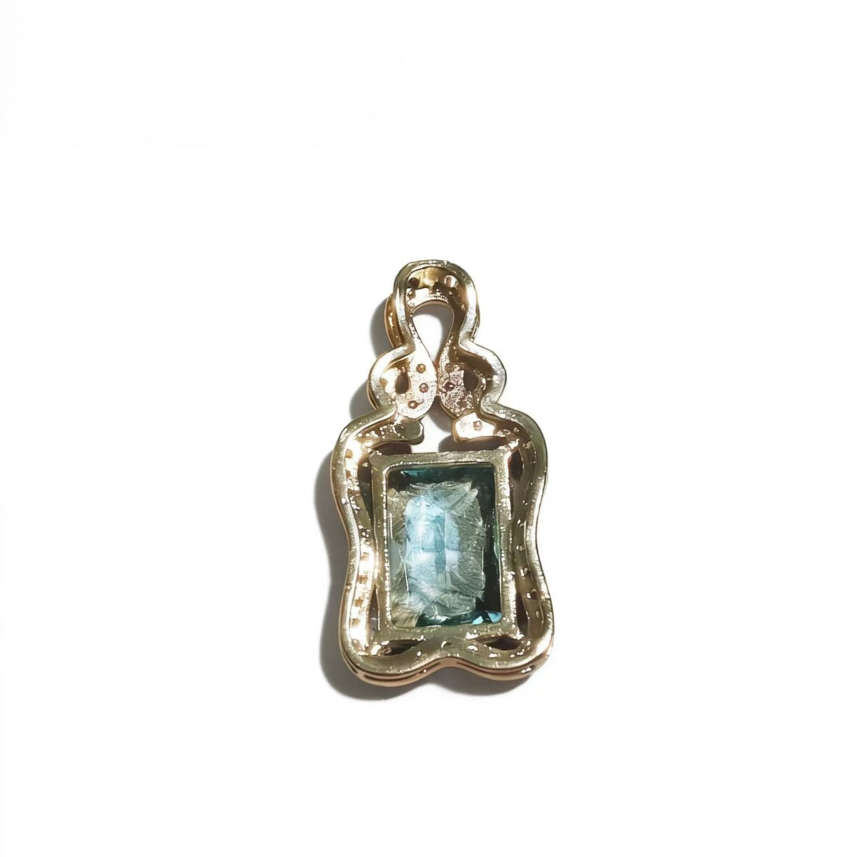 High-end Drilled Square Row Light Blue Zircon Pendants Rose-gold Plated Accessories For Women Jewelry Gifts