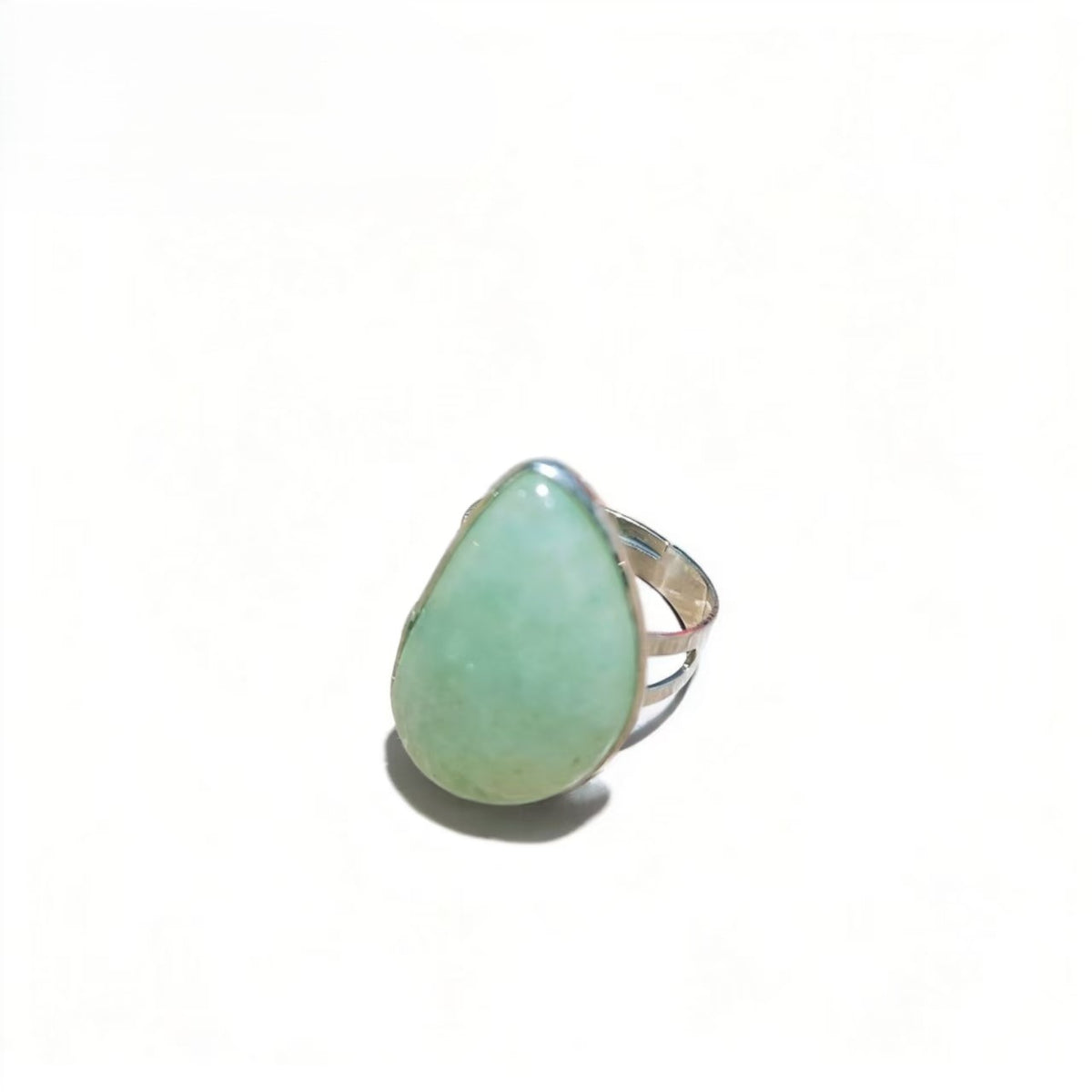 Clear Quartz Red Jsaper And Green Aventurine Water Drop Rings Handmade Silver Plated Jewelry For Women