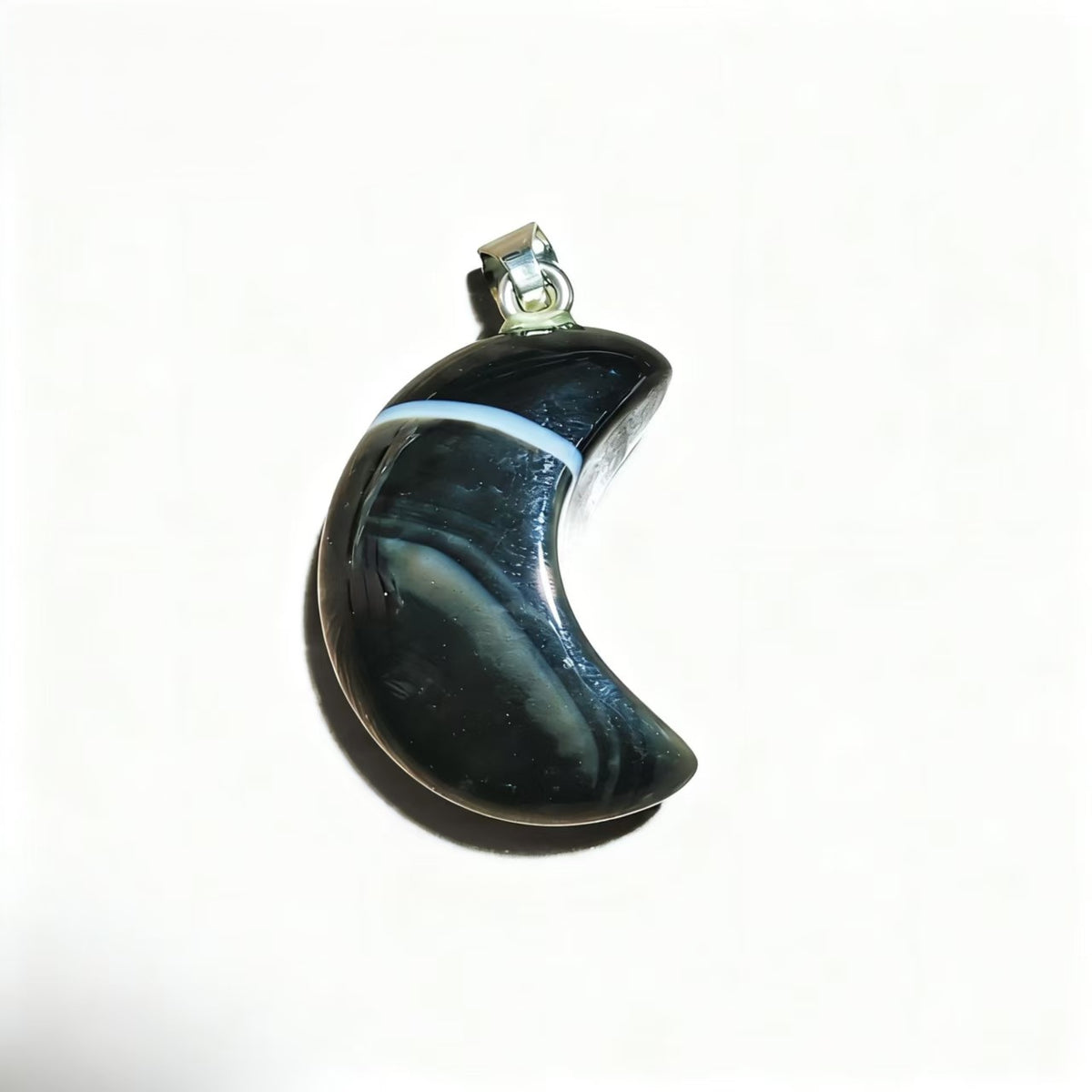 Natural Crystal Moon Pendant, Assorted Gemstone Crescent Charms for Jewelry Making