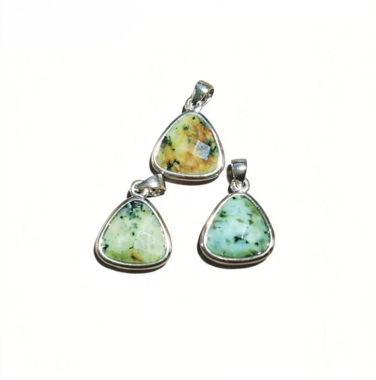 African Turquoise Triangle Pendants 🌿 Grounding Energy in Every Angle