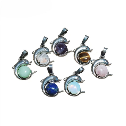 Healing Dolphin Pendants Silver Fashionable Women DIY Jewelry Accessory
