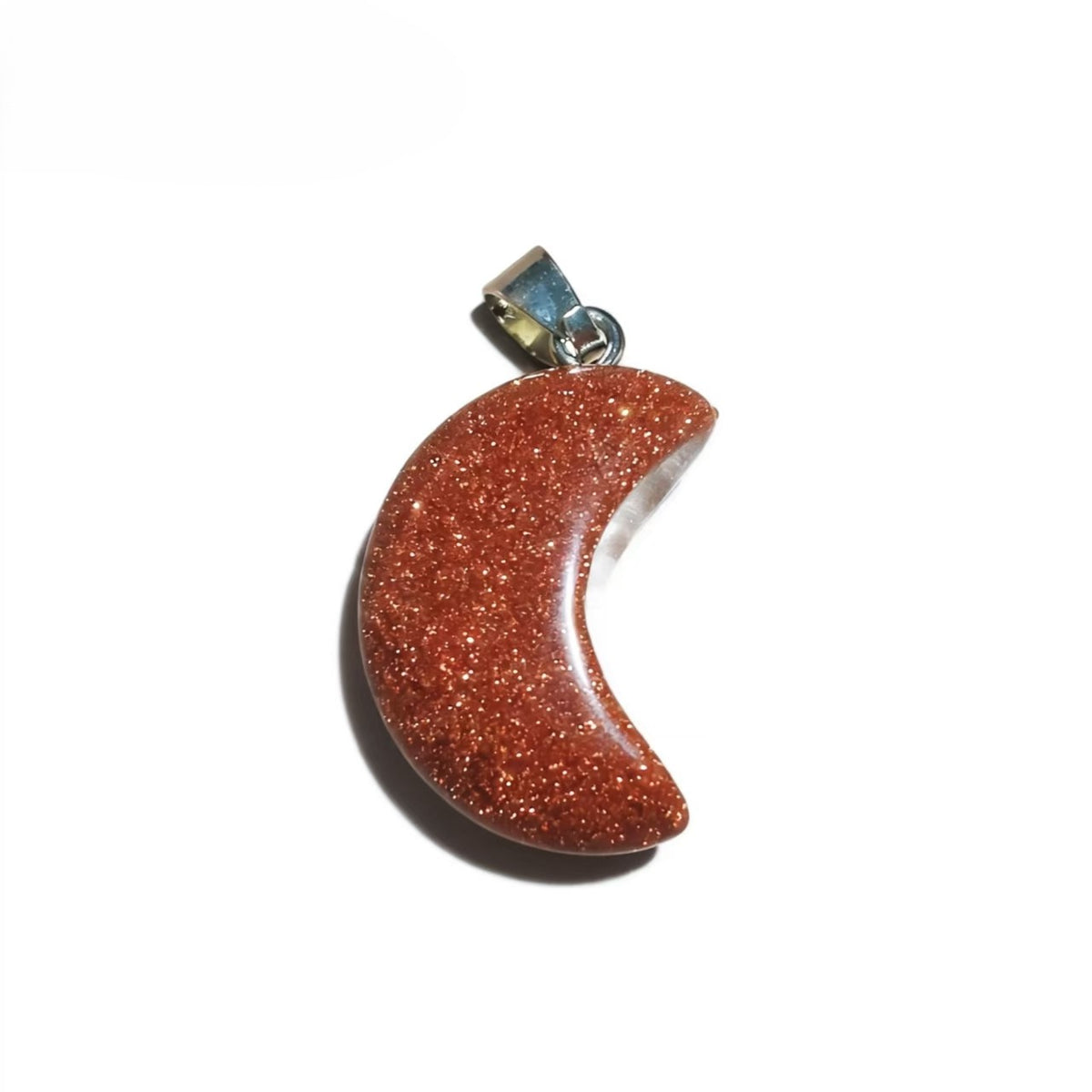 Natural Crystal Moon Pendant, Assorted Gemstone Crescent Charms for Jewelry Making