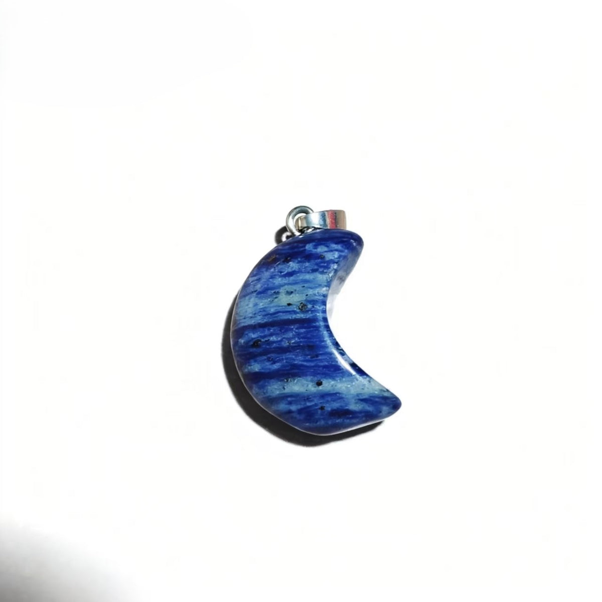 Natural Crystal Moon Pendant, Assorted Gemstone Crescent Charms for Jewelry Making