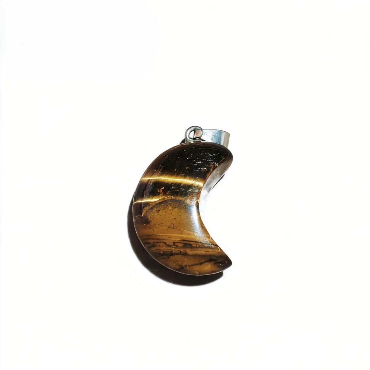Natural Crystal Moon Pendant, Assorted Gemstone Crescent Charms for Jewelry Making