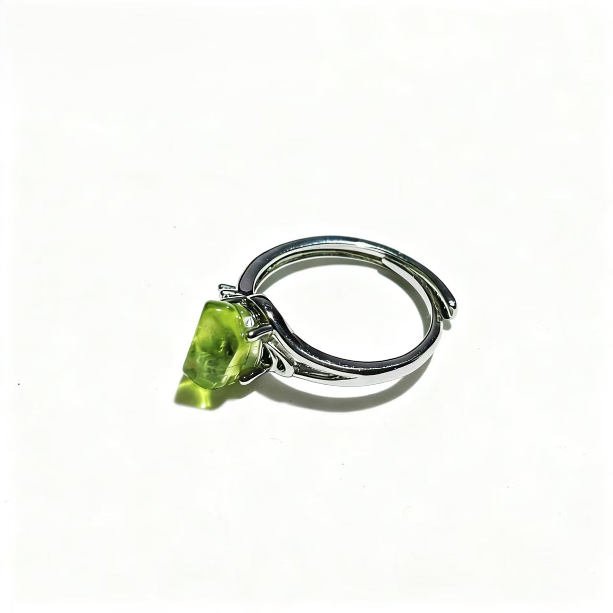 Peridot Rings Silver Wire Wrapped for Women Minimalist Ring