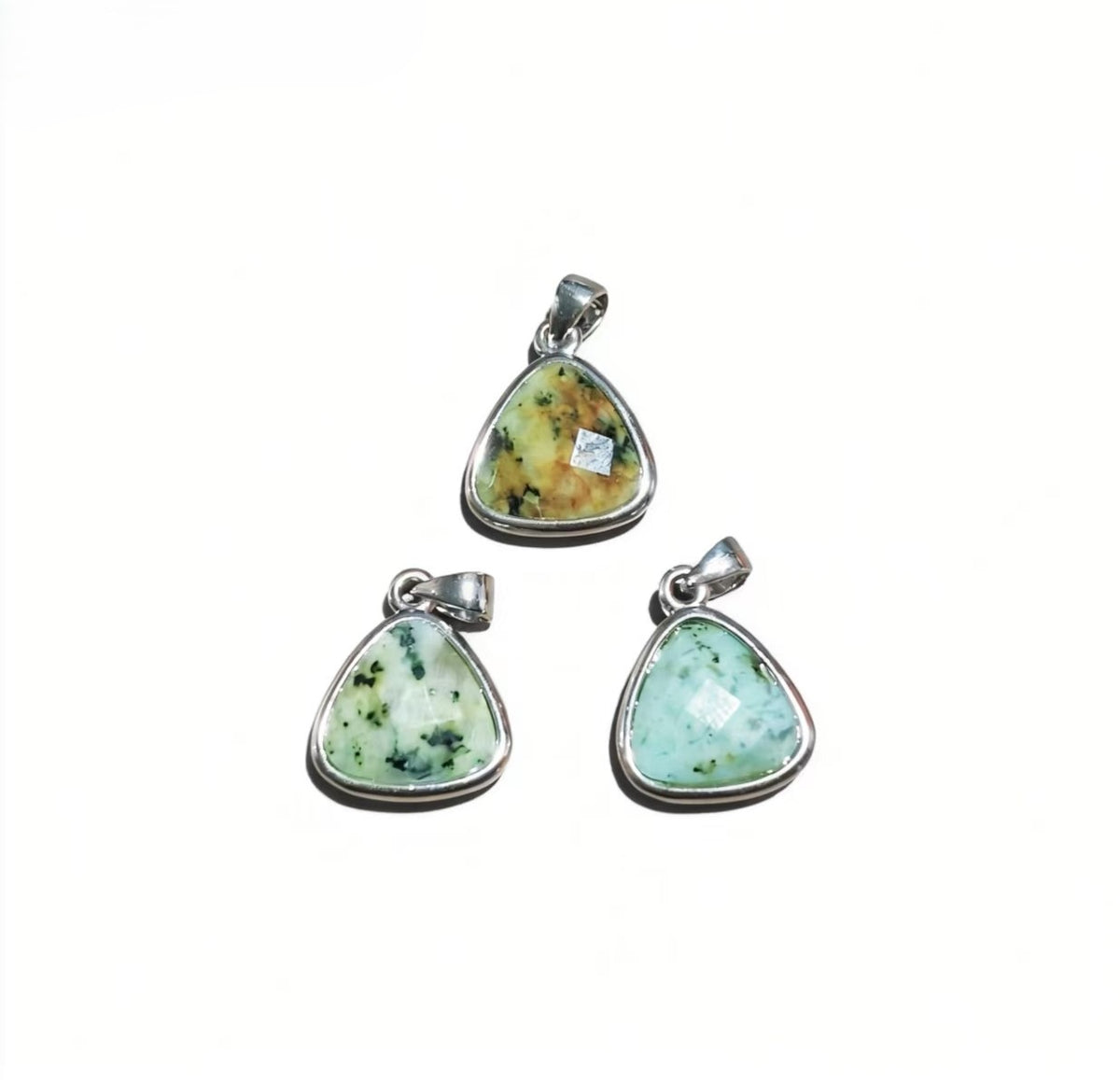 African Turquoise Triangle Pendants 🌿 Grounding Energy in Every Angle
