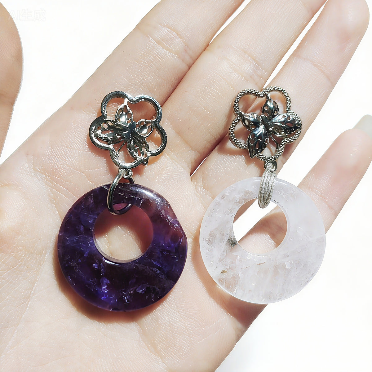 Vintage Lace hollowed-out Lucky Coin Pendants For Women Gifts Healing