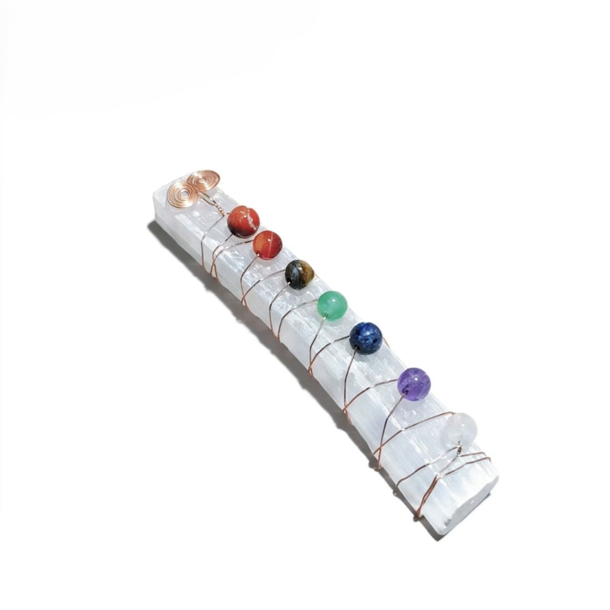 Natural Raw Selenite Stick Stone Pendants for Women Wire Wrapped 7 Chakra Crystal White Color