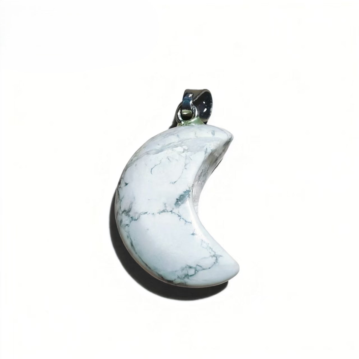 Natural Crystal Moon Pendant, Assorted Gemstone Crescent Charms for Jewelry Making