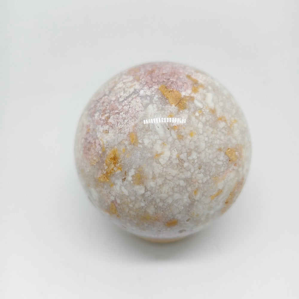 330.8g natural pink agate sphere ornaments healing