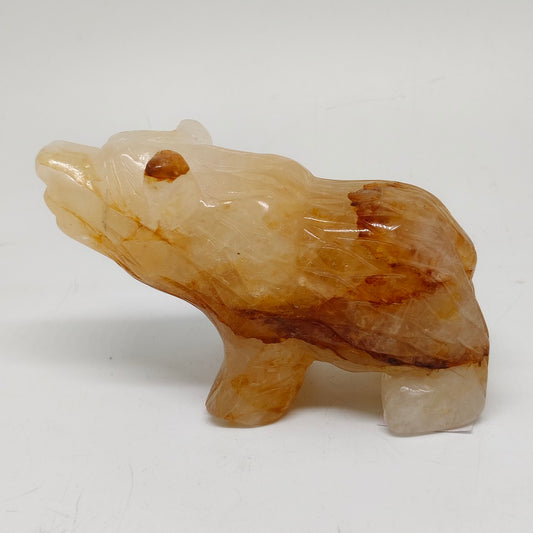 345g natural golden healer bear carving ornaments healing