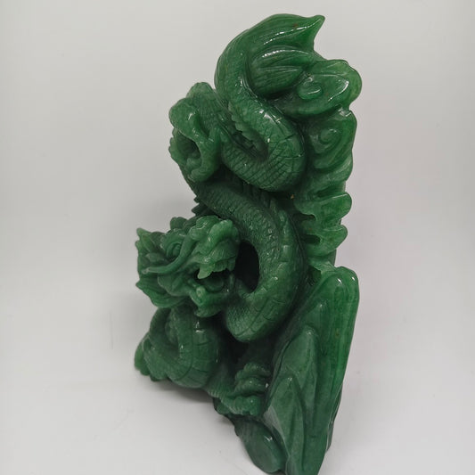 green aventurine dragon carving ornaments healing 1.75kg