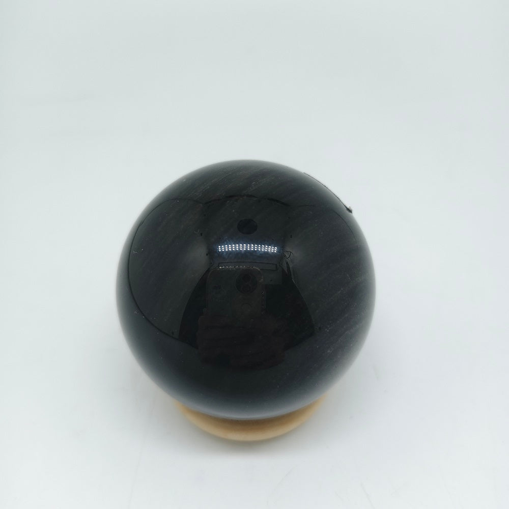 171g natural silver obsidian sphere ornaments healing