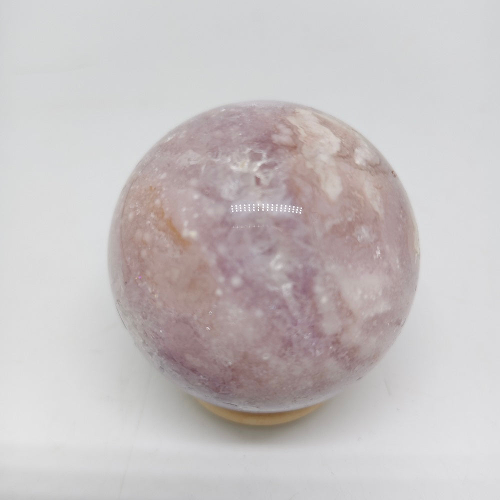 239.5g natural pink amethyst sphere ornaments healing