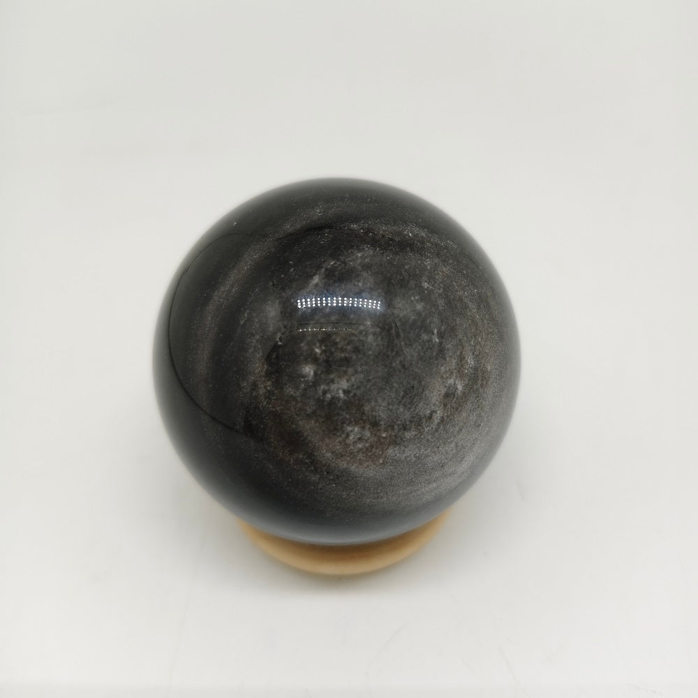 171g natural silver obsidian sphere ornaments healing