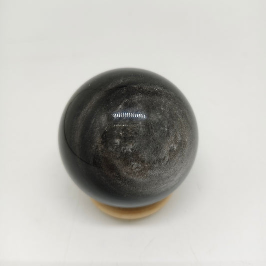 171g natural silver obsidian sphere ornaments healing