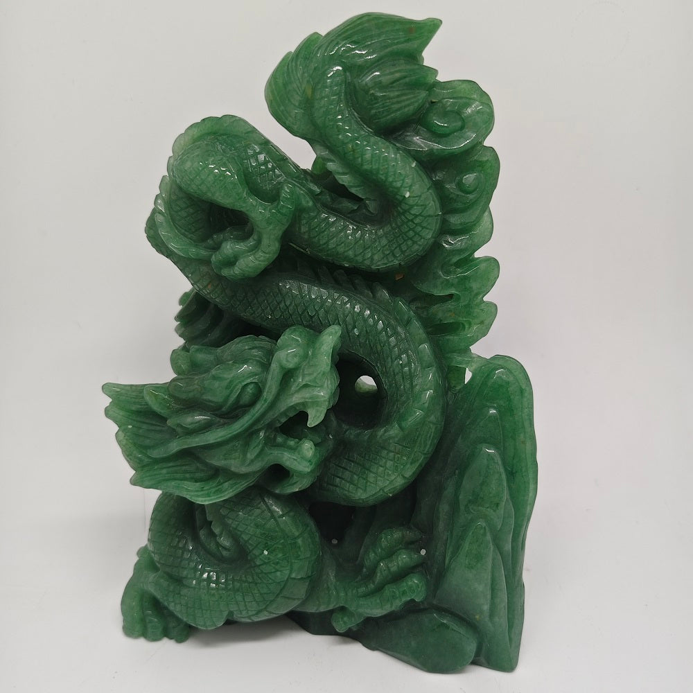 green aventurine dragon carving ornaments healing 1.75kg