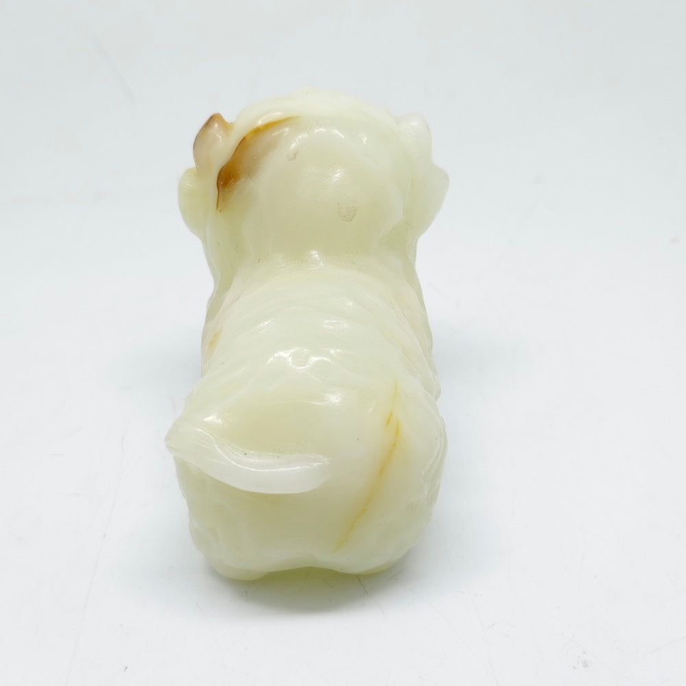 327.8g natural Afganistan dog carving ornaments healing