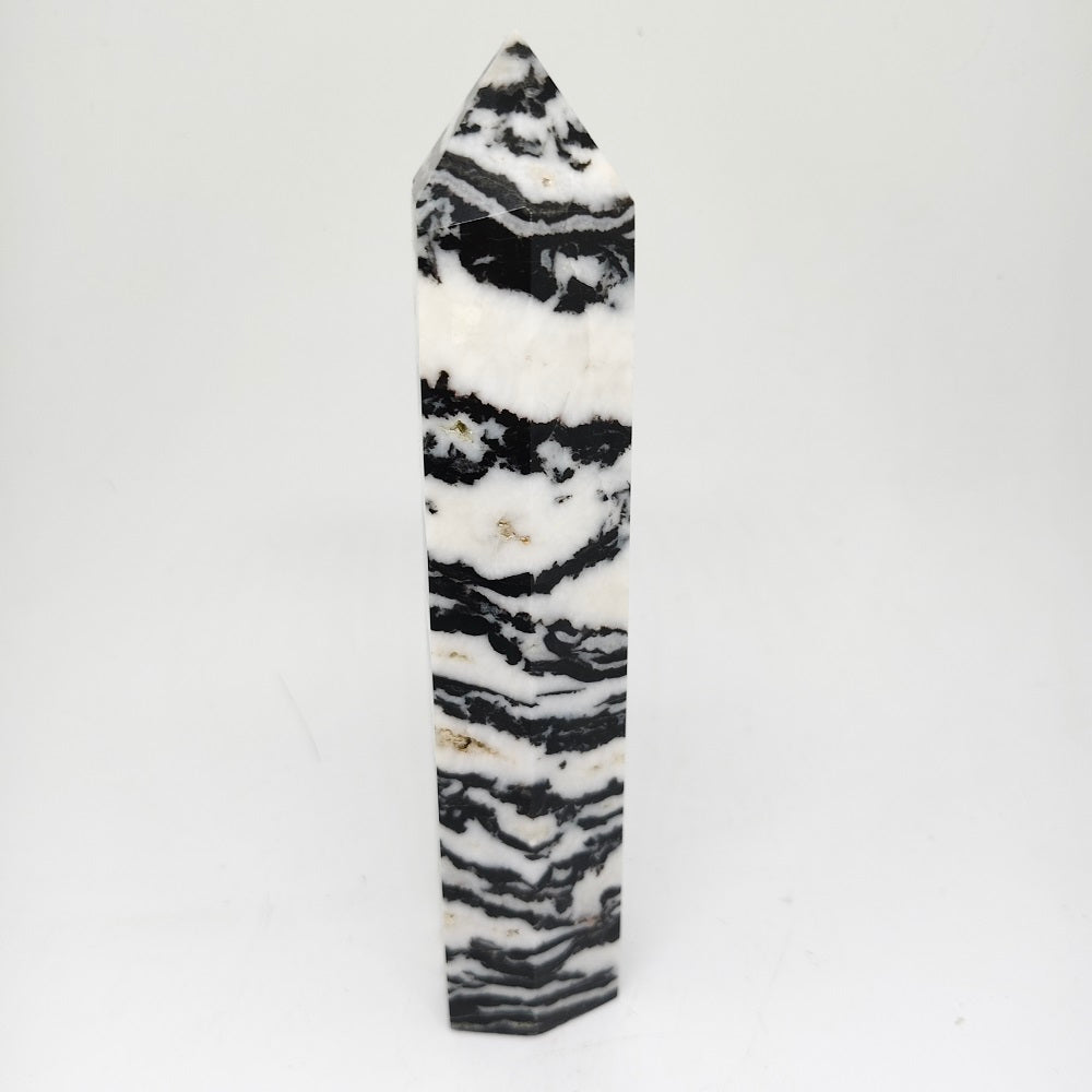 681g natural zebra jasper tower ornaments healing