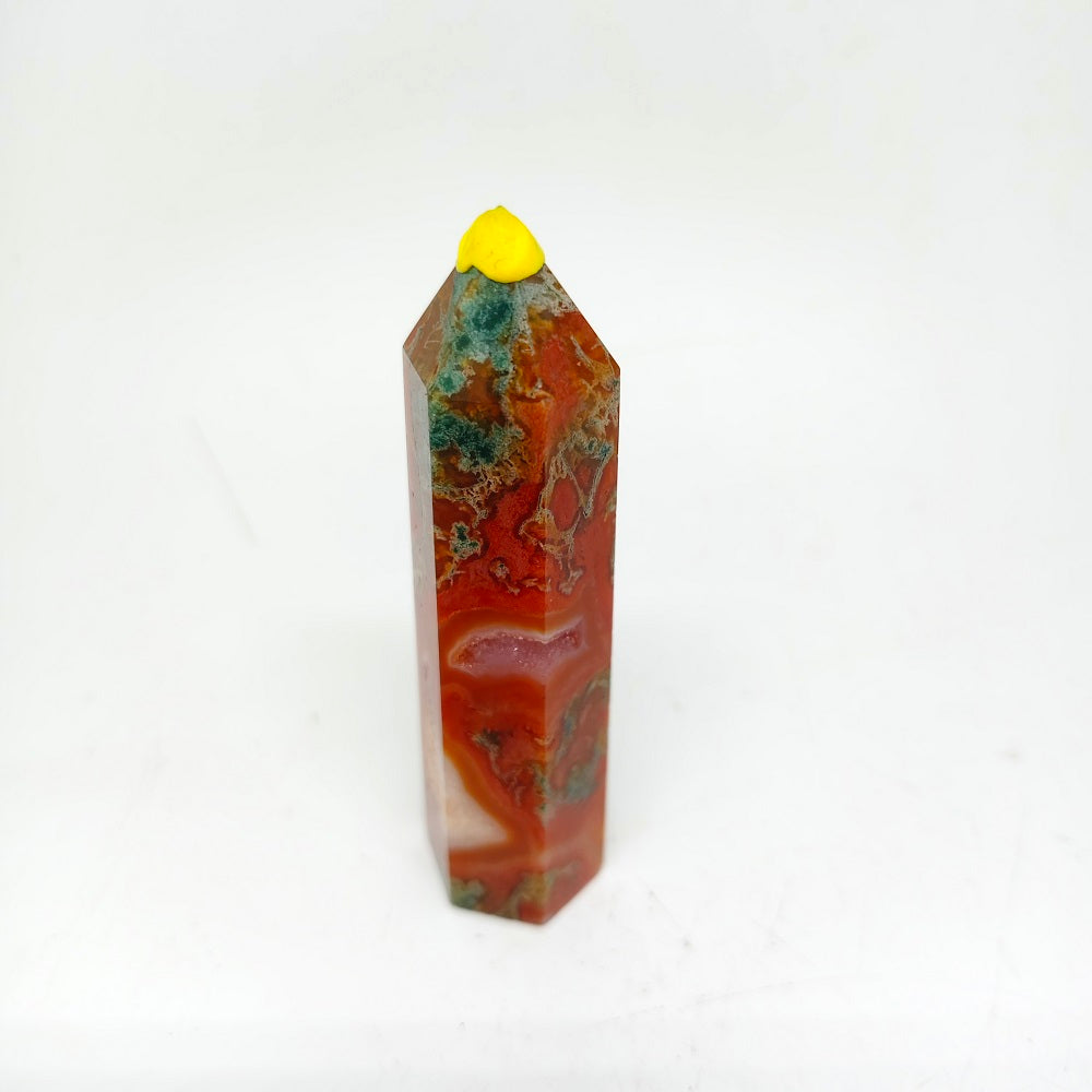 77.7g natural red mossagate tower ornaments healing