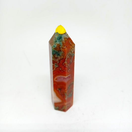 77.7g natural red mossagate tower ornaments healing