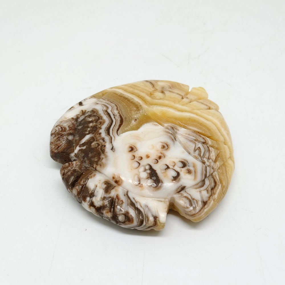 107.3g natural orange calcite fish carving ornaments healing