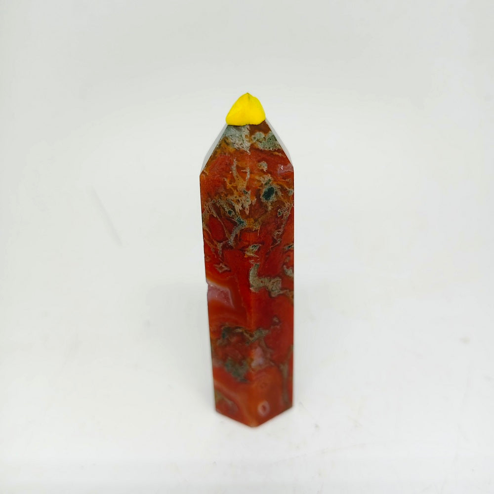 77.7g natural red mossagate tower ornaments healing