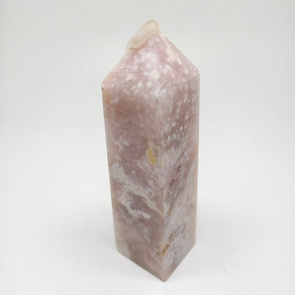 268g natural cherry blossom agate tower ornaments healing