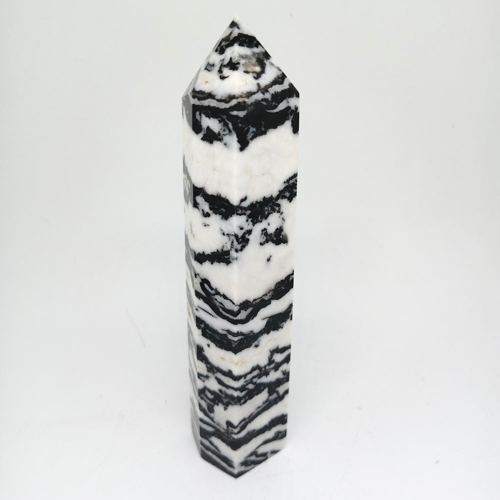 681g natural zebra jasper tower ornaments healing