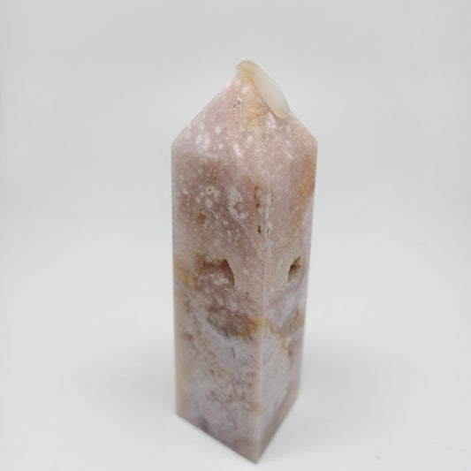 268g natural cherry blossom agate tower ornaments healing