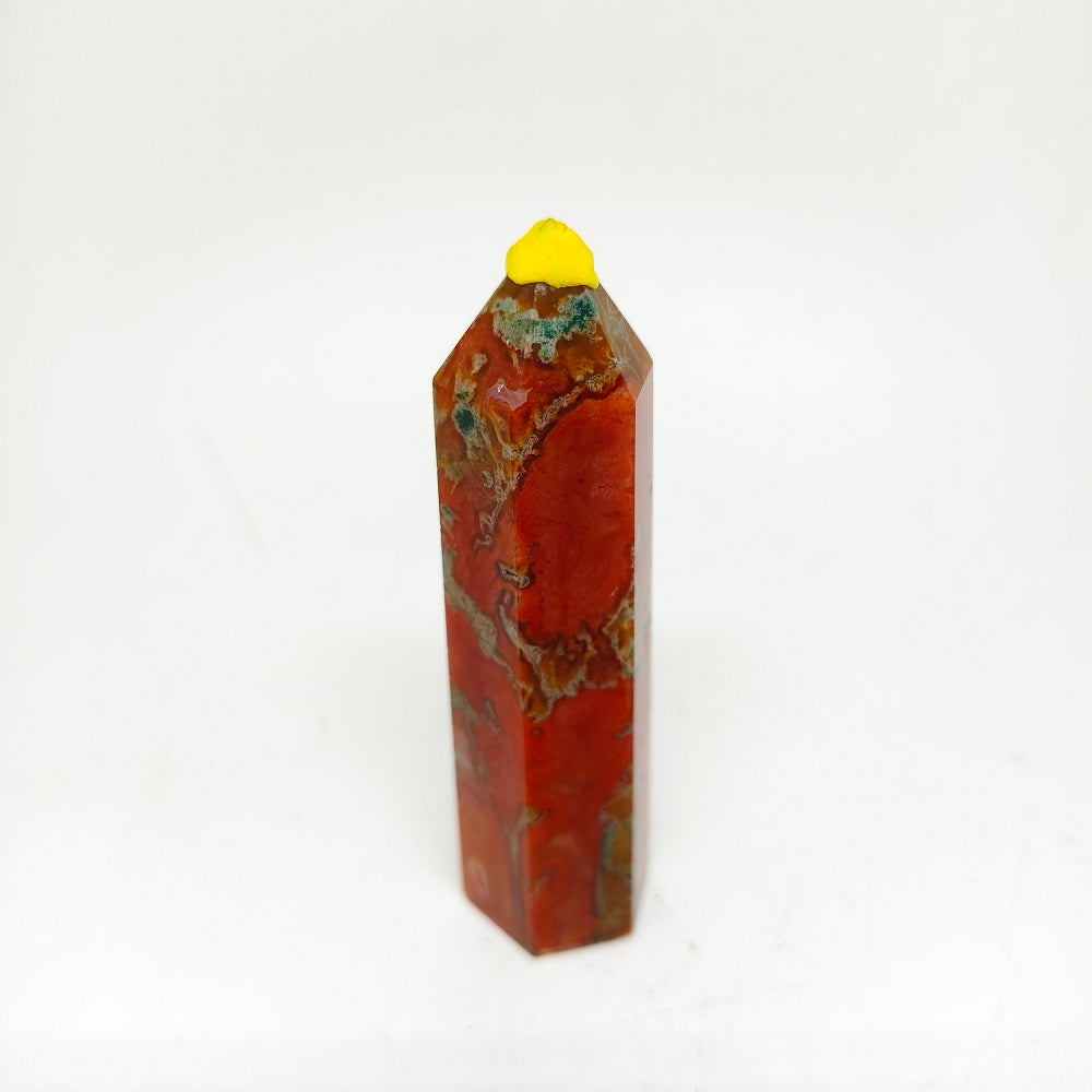77.7g natural red mossagate tower ornaments healing