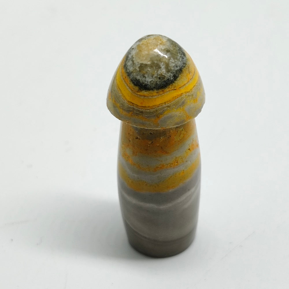 natural bumble bee jasper mushroom carving ornaments healing 11.6g