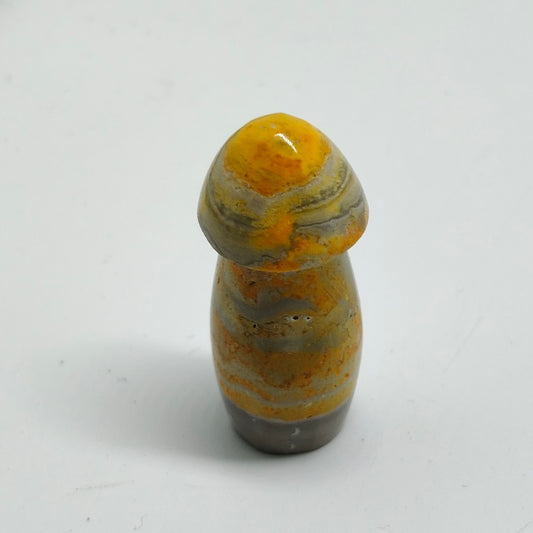 natural bumble bee jasper mushroom carving ornaments healing 11.2g