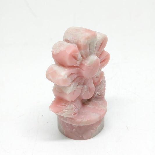 natural pink opal flower carving ornaments healing70.8g