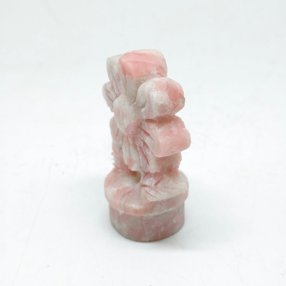 natural pink opal flower carving ornaments healing 61.5g